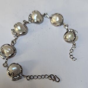 Lustrous Silver Pearl Bracelet
